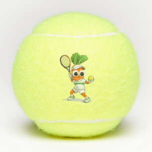 Süße Tennis-Karotte – Lustiges Sportmaskottchen Tennisbälle
