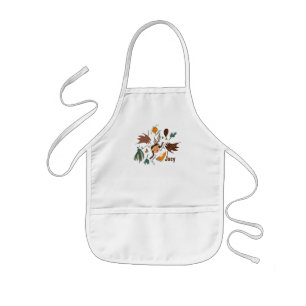 Süße Thanksgiving-Pilger-Herbstgrün-Doodles Kinderschürze