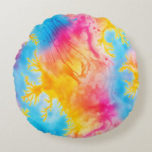 Süße Tie Dye Rundes Kissen
