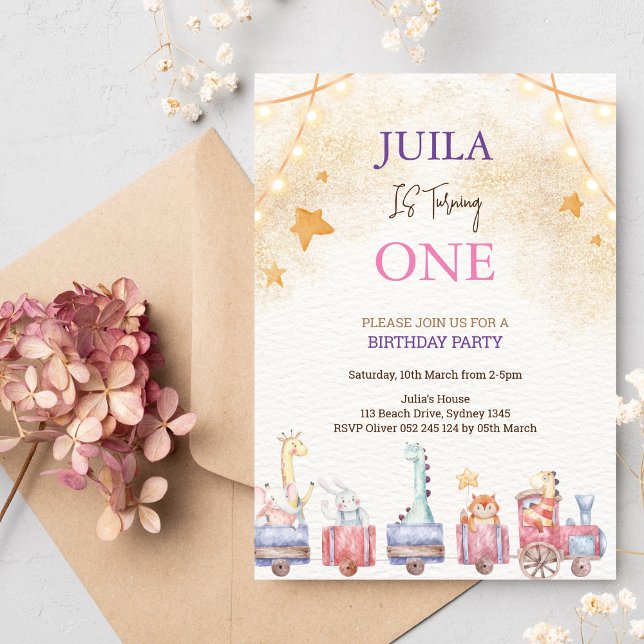 süße Tier 1. Party Einladung (Von Creator hochgeladen)