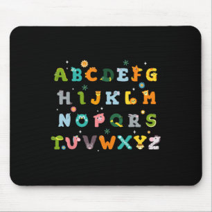 Süße Tier Abc Alphabet Zurück Zur Schule Jungen Mä Mousepad