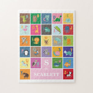 Süße Tier Alphabet Monogramm Girl Individuelle N