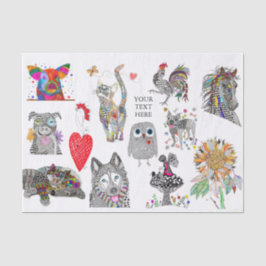 Süße Tier Assortiment Tissue Paper Seidenpapier