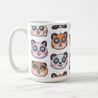 Süße Tier-Aufkleber Seite Anbetungswürdige Cartoon Kaffeetasse