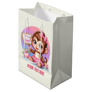 Süße Tier Baby Girl anpassbare Affe Mittlere Geschenktüte