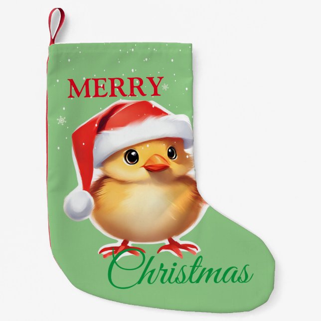 Süße Tier Baby Küken Weihnachtskostüm Kleiner Weihnachtsstrumpf (Vorderseite)