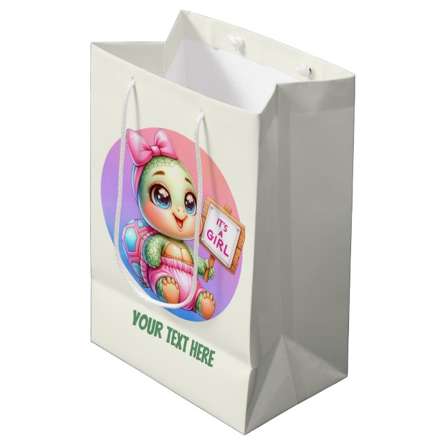 Süße Tier Baby Mittlere Geschenktüte (Vorderseite Schrägansicht)