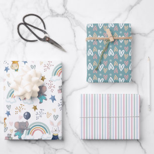 Süße Tier Babys Geschenkpapier Set