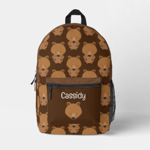 Süße Tier Bear Kids Name Bedruckter Rucksack