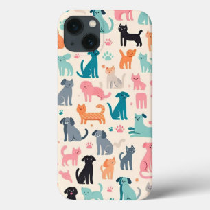 Süße Tier-Designs Nahtlose Hunde- und Katzenmuster Case-Mate iPhone Hülle