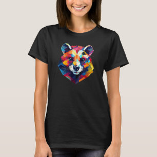 Süße Tier Farbiges geometrisches Frettchen T-Shirt