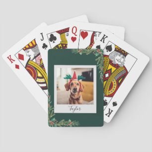 Süße Tier-Foto-Skript Festlicher Hund Weihnachten Spielkarten