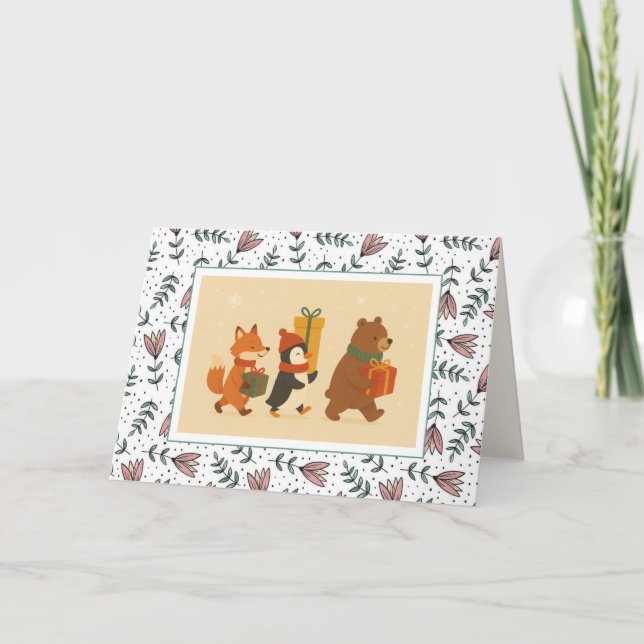 Süße Tier Gift Friends Geburtstag Karte (Vorderseite)