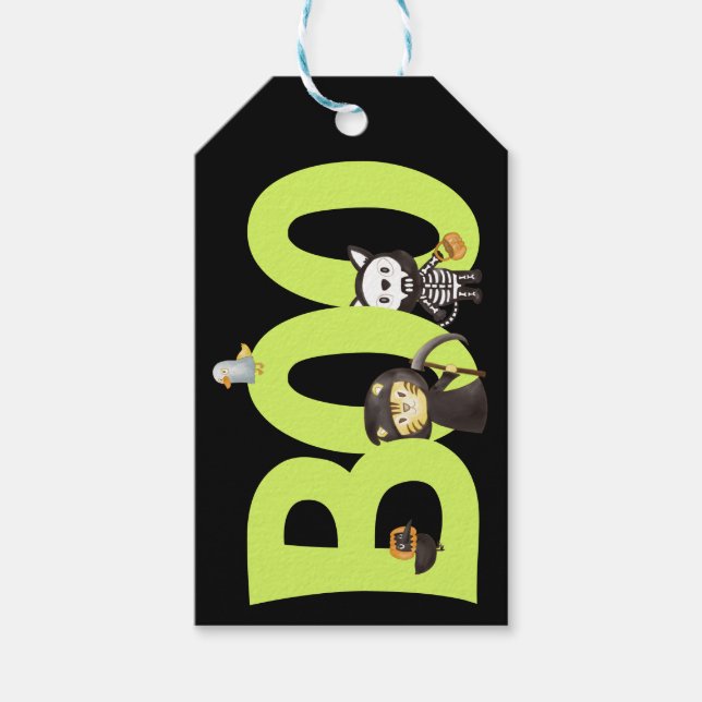 Süße Tier Halloween Boo Geschenkanhänger (Vorderseite)