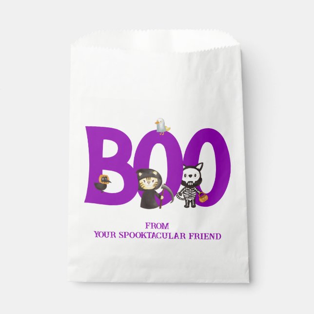 Süße Tier Halloween Boo Geschenktütchen (Vorderseite)