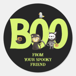 Süße Tier Halloween Boo Runder Aufkleber
