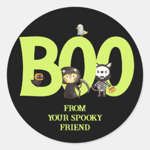 Süße Tier Halloween Boo Runder Aufkleber