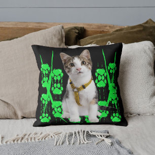 Süße Tier Hauskatze Cool Limon und schwarz modern Kissen