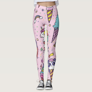 Süße Tier Ice Creme Cones Leggings