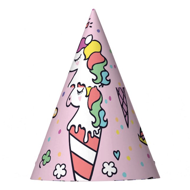 Süße Tier Ice Creme Cones Partyhütchen (Vorderseite)