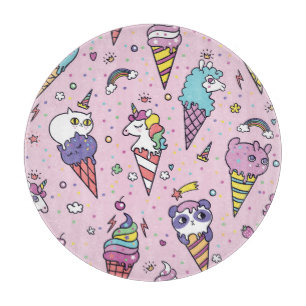 Süße Tier Ice Creme Cones Schneidebrett