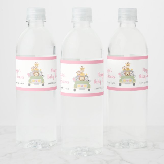 Süße Tier Jungle Safari Pink Baby Girl Dusche (Flaschen)