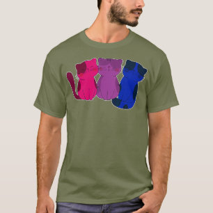 Süße Tier Katze Biseual Geschenk LGBT Bi Flaggenpr T-Shirt