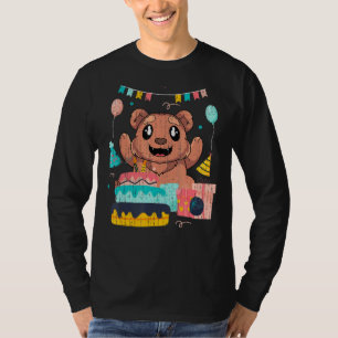 Süße Tier Kindergeburtstag Party Kuchen Brauner Bä T-Shirt