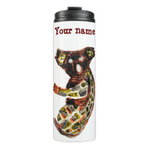 Süße Tier Koala Bear Individuelle Name Thermosbecher