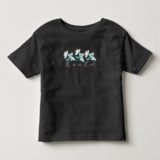 Süße Tier mit farbenfrohen Koala-Mustern und Blume Kleinkind T-shirt (Vorderseite)