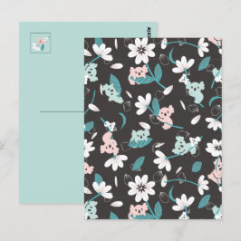 Süße Tier mit farbenfrohen Koala-Mustern und Blume Postkarte
