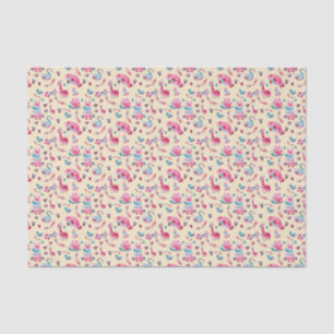 Süße Tier Muster in rosa und grün Seidenpapier