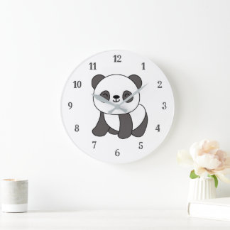 Süße Tier Panda Bear Große Wanduhr