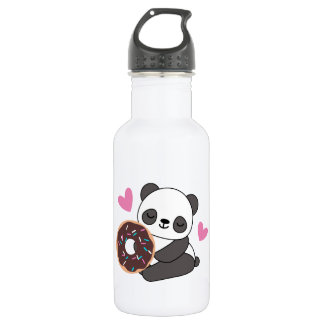 Süße Tier Panda Bear Pink Herz Donut Edelstahlflasche
