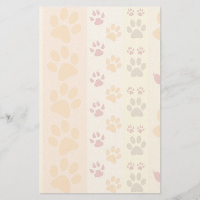 Süße Tier Paw Druckmuster in natürlichen Farben Briefpapier (Vorderseite)