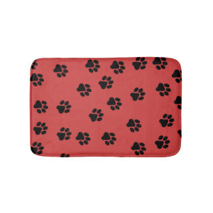 Süße Tier Paw Print Pattern Schwarz Badematte