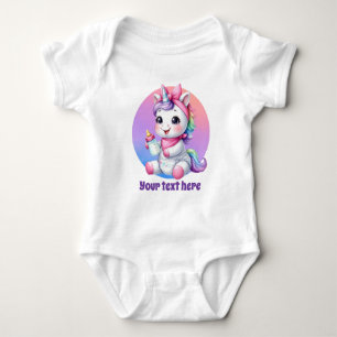 Süße Tier personalisierbare Girls Einhorn Baby Strampler