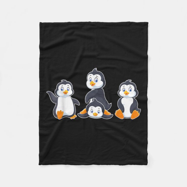Süße Tier Pinguin Kinder  Fleecedecke (Vorderseite)