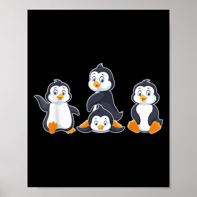 Süße Tier Pinguin Kinder  Poster (Vorne)