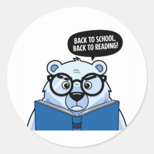 Süße Tier Polar Bär zurück zur Schule Runder Aufkleber