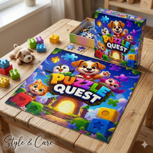 Süße Tier-Puzzle-Abenteuer-Spaß-Kinder-Spiel-Kunst