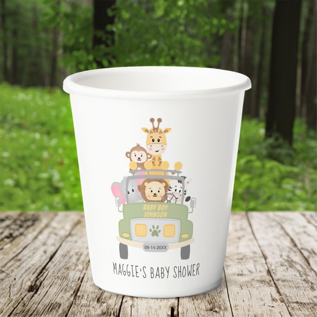 Süße Tier Safari Baby Dusche Pappbecher (Von Creator hochgeladen)