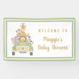 Süße Tier Safari Baby Dusche Willkommen Banner