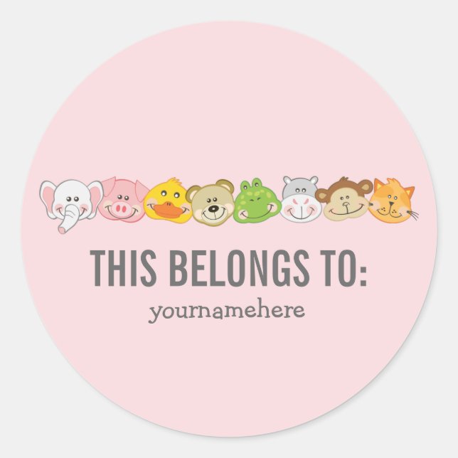 Süße Tier sieht dies als Zeichen an Runder Aufkleber (Vorderseite)