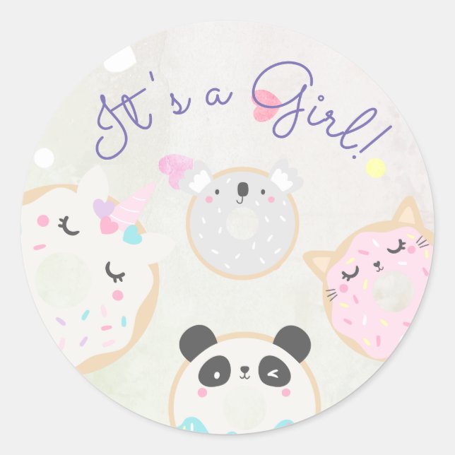 süße Tier spendet es ist ein Girl-Sticker Runder Aufkleber (Vorderseite)