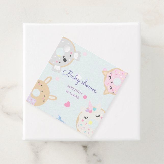 süße Tier spendet Monogramm Babydusche Geschenkanhänger (Beispiel)