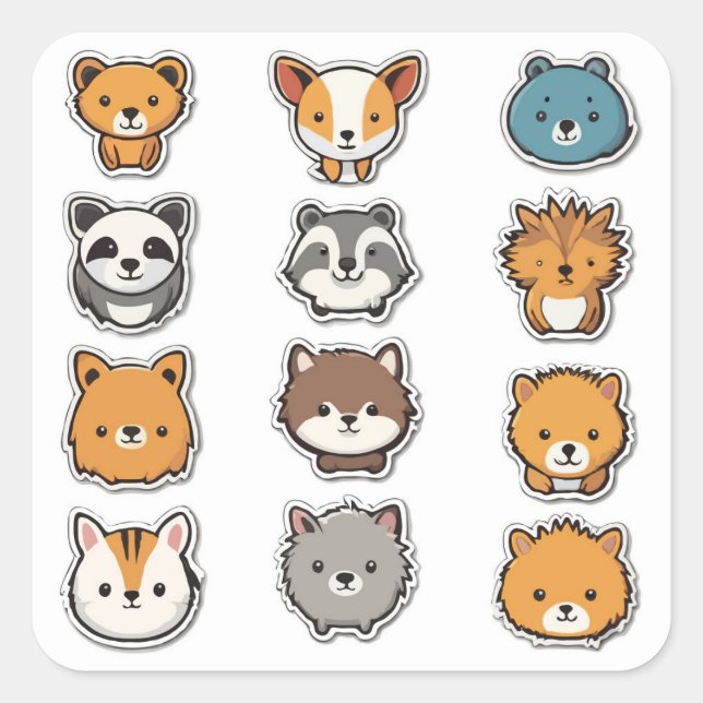 Süße Tier Sticker Set - Süßholzkritter (Vorderseite)