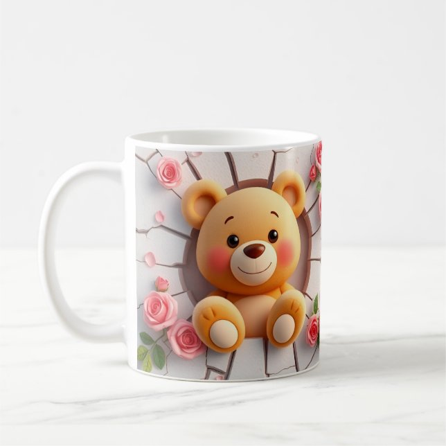 süße Tier Teddy Bär Tasse Wrap: 3D-Design (Links)