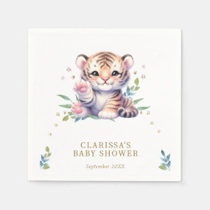 Süße Tier Tiger Stars White Baby Dusche Serviette