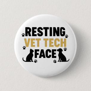 Süße Tierarzthelferin Tierliebhaberin Veterinärtec Button